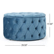 One Ottoman Tufted Themed Velvet Trendy Modern Chic Stylish Elegant Home Design Accent Luxurious Seating Foot Stool Polyester Wood