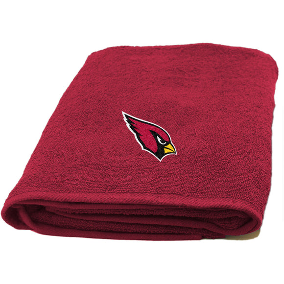 NFL Cardinals Bath Towel 25 X 50 Inches Football Themed Applique Shower Towel Sports Patterned Team Logo Fan Merchandise Athletic Spirit Black - Diamond Home USA