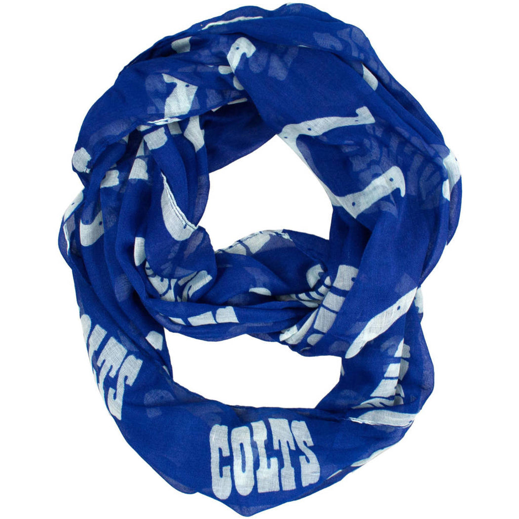 Nfl Colts Scarf 70 X 25 Inches Football Themed Woman Accessory Sports Patterned Team Logo Fan Merchandise Athletic Team Spirit Fan Blue White - Diamond Home USA