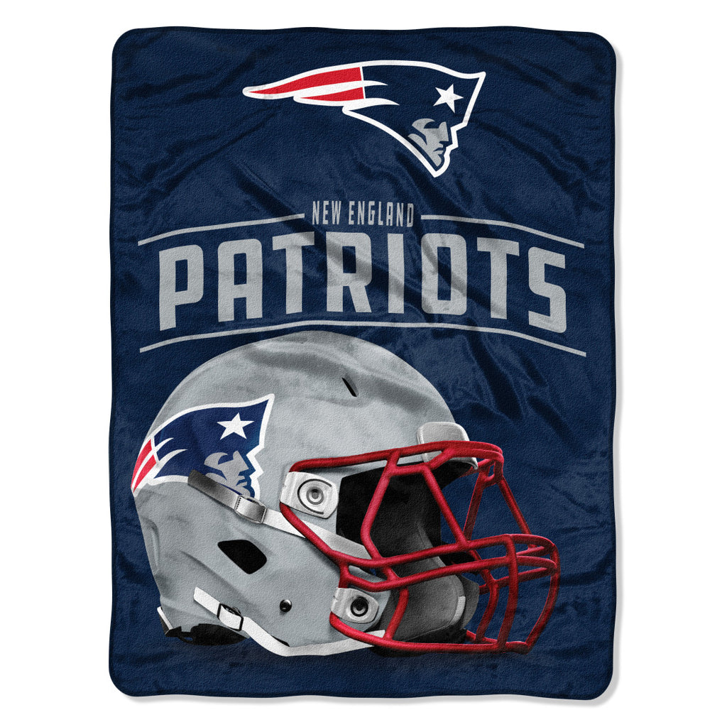 NFL Patriots Throw Blanket 46 X 60 Inches Football Themed Bedding Sports Patterned Team Logo Fan Merchandise Athletic Team Spirit Fan Nautical Blue