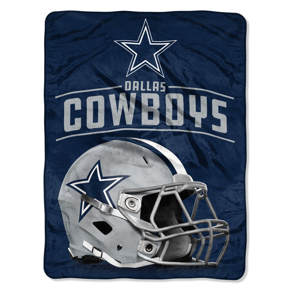 NFL Cowboys Throw Blanket 46 X 60 Inches Football Themed Bedding Sports Patterned Team Logo Fan Merchandise Athletic Team Spirit Fan Navy Blue Royal