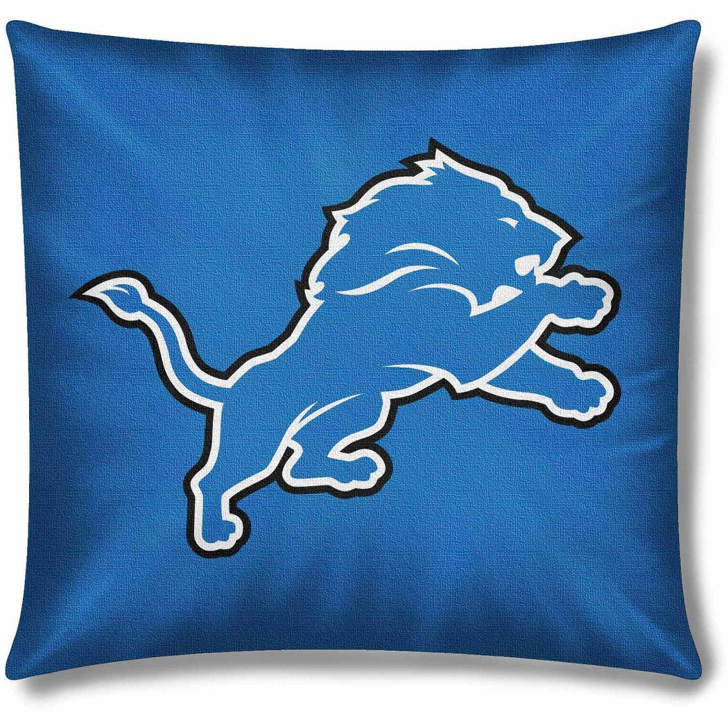 NFL Lions Throw Pillow 15 Inches Football Themed Accent Pillow Sofa Sports Patterned Team Color Logo Fan Merchandise Athletic Spirit Honolulu Blue - Diamond Home USA