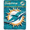 Nfl Dolphins Throw Blanket 46 X 60 Inches Football Themed Bedding Sports Patterned Team Logo Fan Merchandise Athletic Team Spirit Fan Aqua Gold Blue - Diamond Home USA