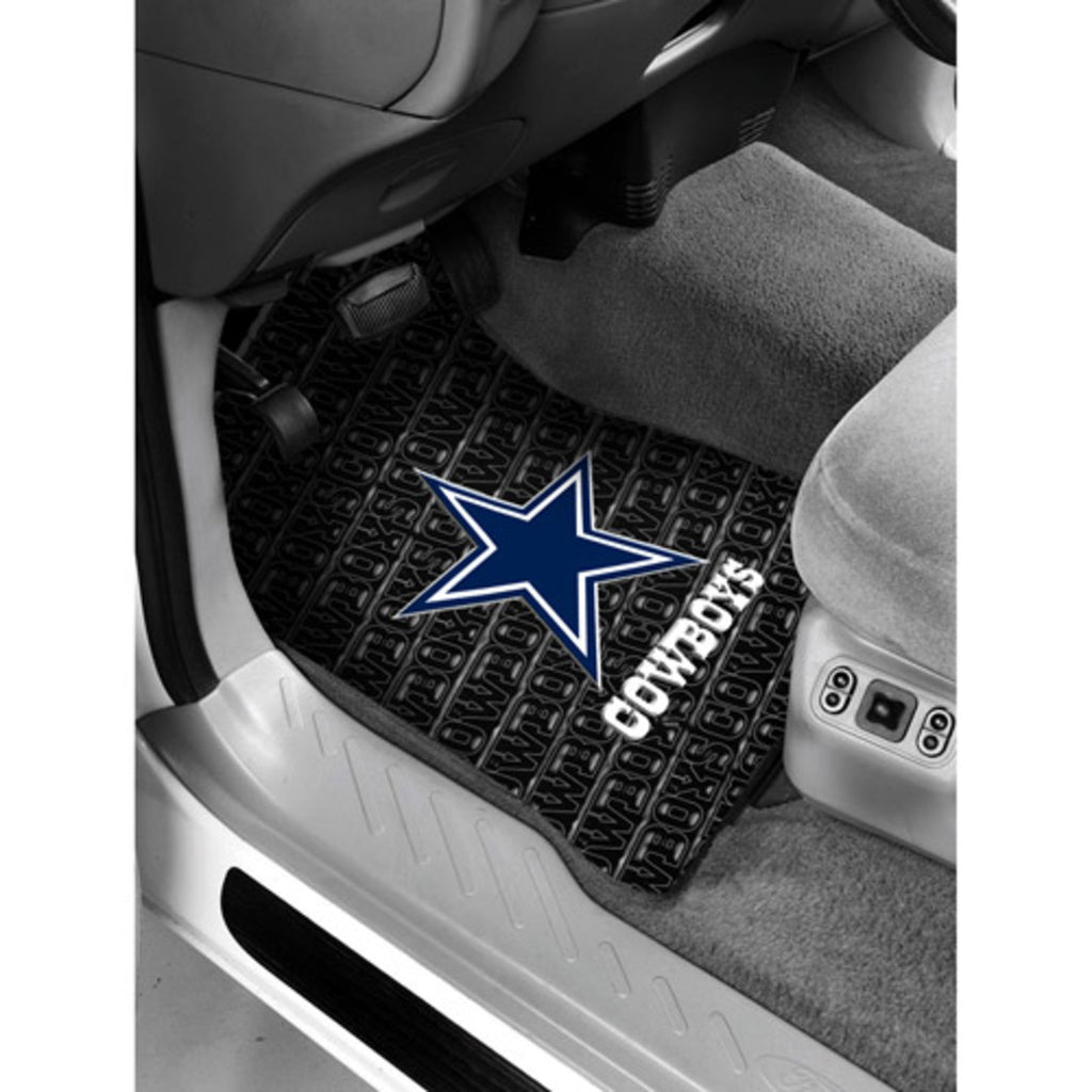 29" X 17 5" NFL Cowboys Mat Set Car Floor Football Themed Sports Patterned Truck Non Slip Gift Fan Team Logo Fan Merchandise Athletic Spirit Black - Diamond Home USA