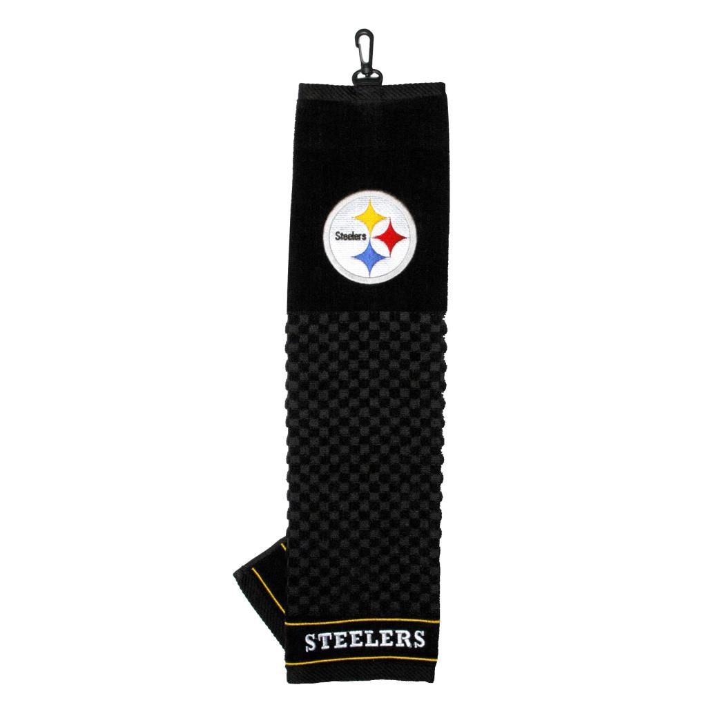 NFL Steelers Golf Towel 16 X 22 Inches Football Themed Applique Sports Patterned Team Logo Fan Merchandise Athletic Spirit Black Gold White Polyester - Diamond Home USA