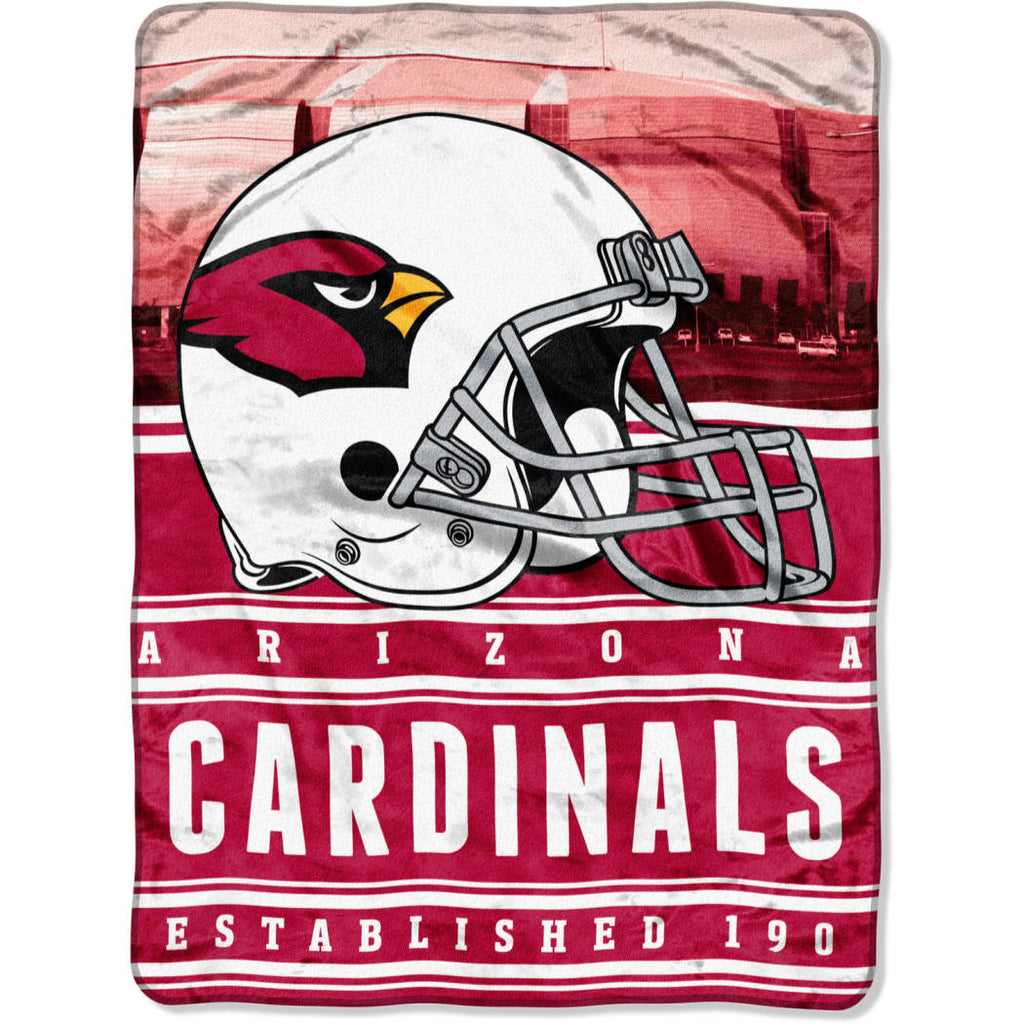 NFL Cardinals Throw Blanket 60 X 80 Inches Football Themed Bedding Sports Patterned Team Logo Fan Merchandise Athletic Team Spirit Fan Black Cardinal