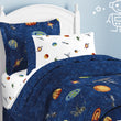 Outer Space Themed Comforter Set Sheets Orbiting Planets Stars kling Satellites Rockets Comets Teen Themed Plush