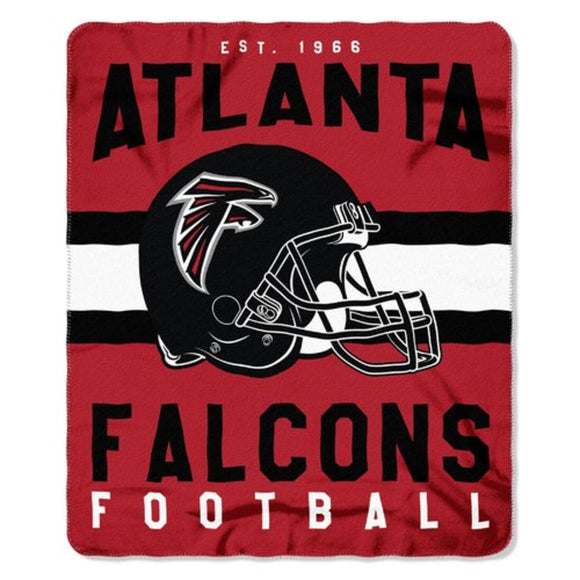 NFL Falcons Throw Blanket 50 X 60 Inches Football Themed Bedding Sports Patterned Team Logo Fan Merchandise Athletic Team Spirit Fan Black Red White
