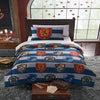 Kids Blue White Harry Potter Rugby Pride Comforter Sheets Twin Set Magical Hogwarts House Theme Bold Stripes Pattern Background Extra Soft & Comfy - Diamond Home USA