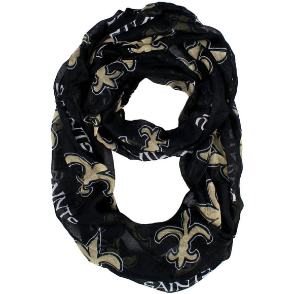 Nfl Saints Scarf 70 X 25 Inches Football Themed Woman Accessory Sports Patterned Team Logo Fan Merchandise Athletic Team Spirit Fan Gold Black White - Diamond Home USA