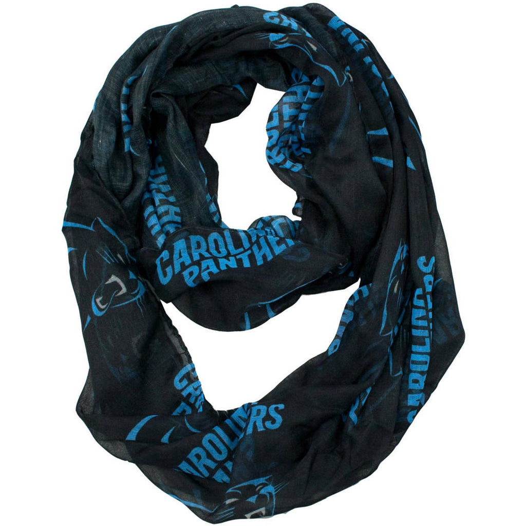 Nfl Panthers Scarf 70 X 25 Inches Football Themed Woman Accessory Sports Patterned Team Logo Fan Merchandise Athletic Team Spirit Fan Black Blue - Diamond Home USA