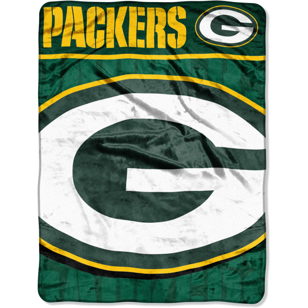 NFL Packers Throw Blanket 46 X 60 Inches Football Themed Bedding Sports Patterned Team Logo Fan Merchandise Athletic Team Spirit Fan Gold Dark Green