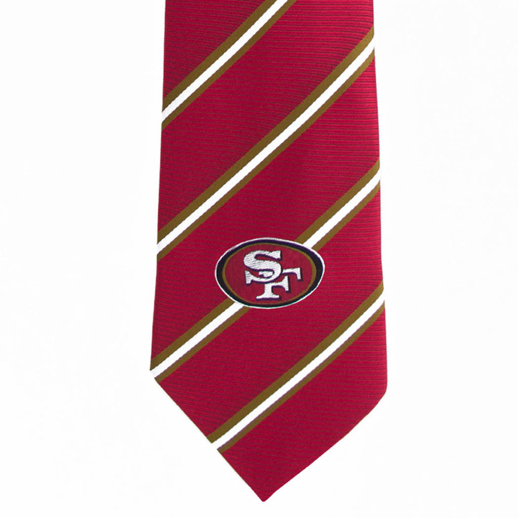 NFL 49ers Necktie 56 X 3 5 Inches Football Themed Mens Accessory Sports Patterned Tie Team Logo Fan Merchandise Athletic Team Spirit Fan Red Gold - Diamond Home USA
