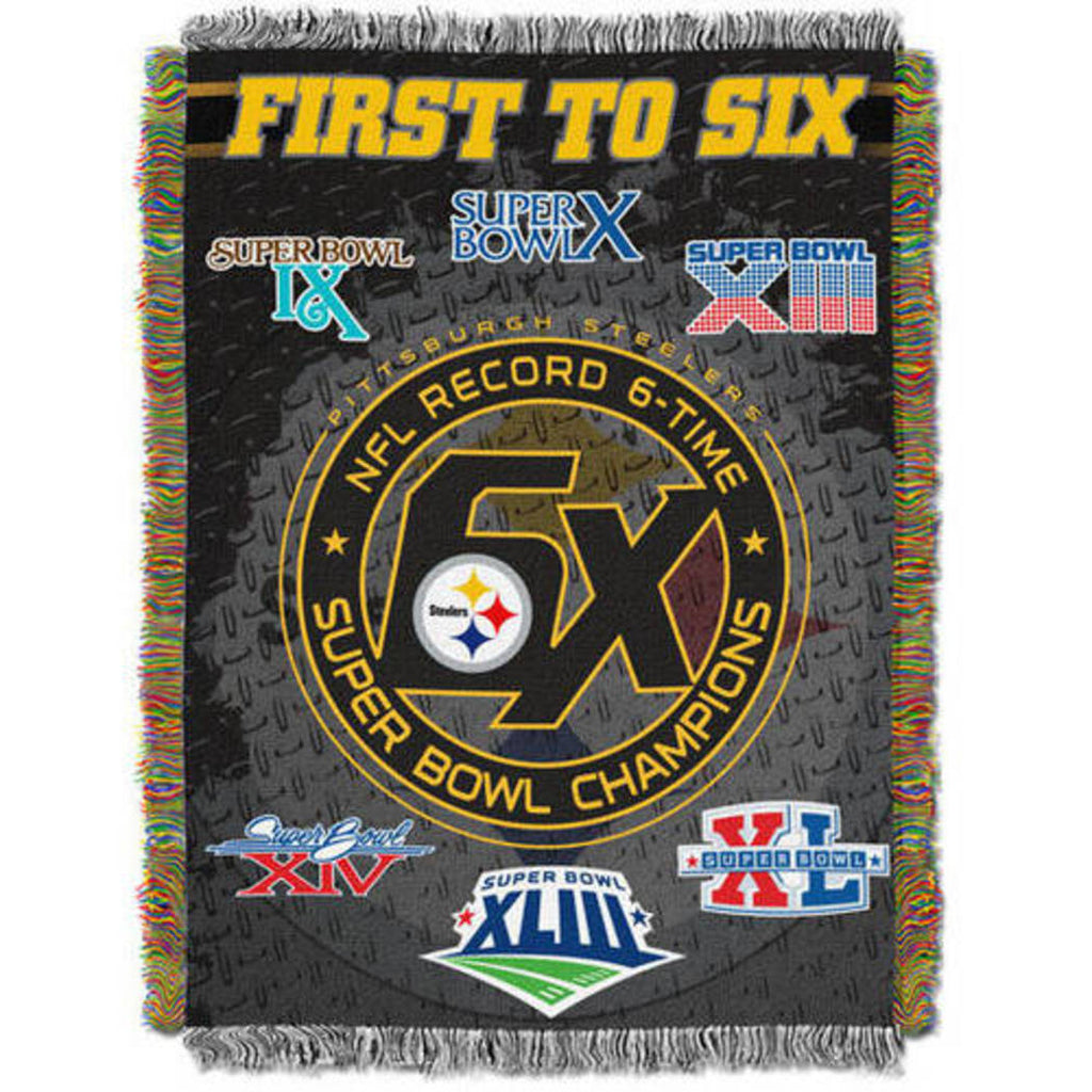 NFL Steelers Tapestry Throw Blanket 48 X 60 Inches Football Themed Bedding Sports Patterned Team Logo Fan Merchandise Athletic Team Spirit Fan Black