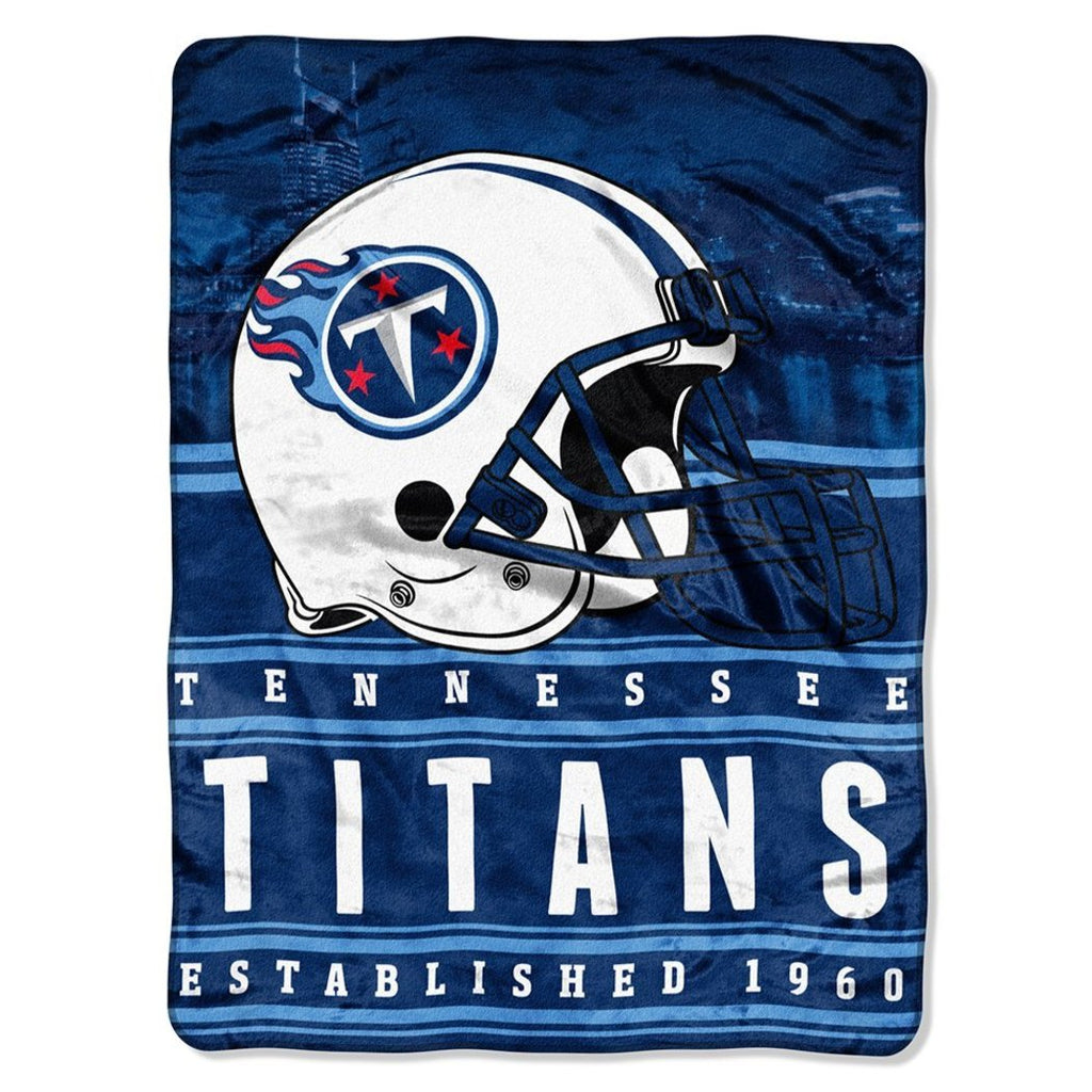 NFL Titans Throw Blanket 60 X 80 Inches Football Themed Bedding Sports Patterned Team Logo Fan Merchandise Athletic Team Spirit Fan Navy Blue White
