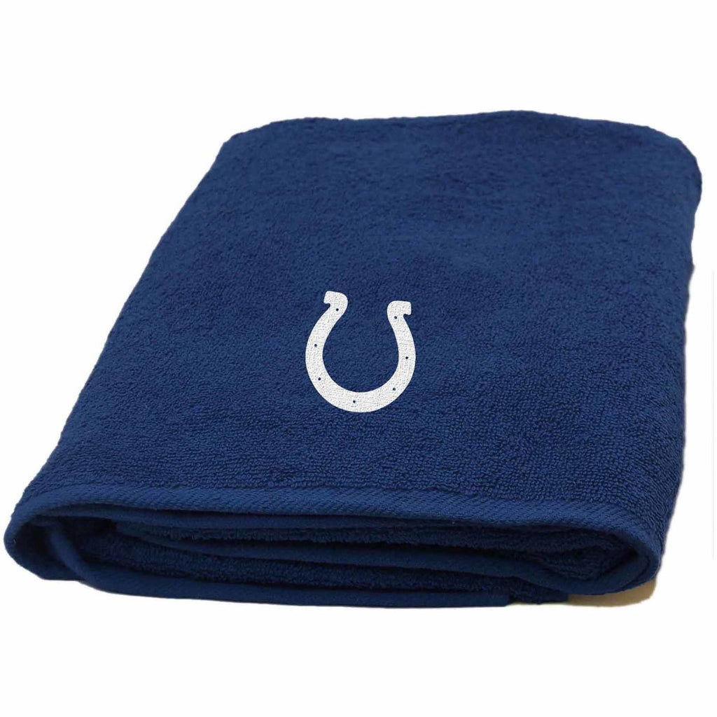 NFL Colts Bath Towel 25 X 50 Inches Football Themed Applique Shower Towel Sports Patterned Team Logo Fan Merchandise Athletic Spirit Blue White - Diamond Home USA