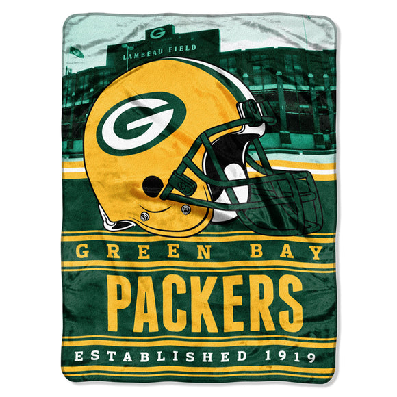 NFL Packers Throw Blanket 60 X 80 Inches Football Themed Bedding Sports Patterned Team Logo Fan Merchandise Athletic Team Spirit Fan Gold Dark Green