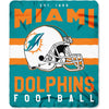 NFL Dolphins Throw Blanket 50 X 60 Inches Football Themed Bedding Sports Patterned Team Logo Fan Merchandise Athletic Team Spirit Fan White Orange