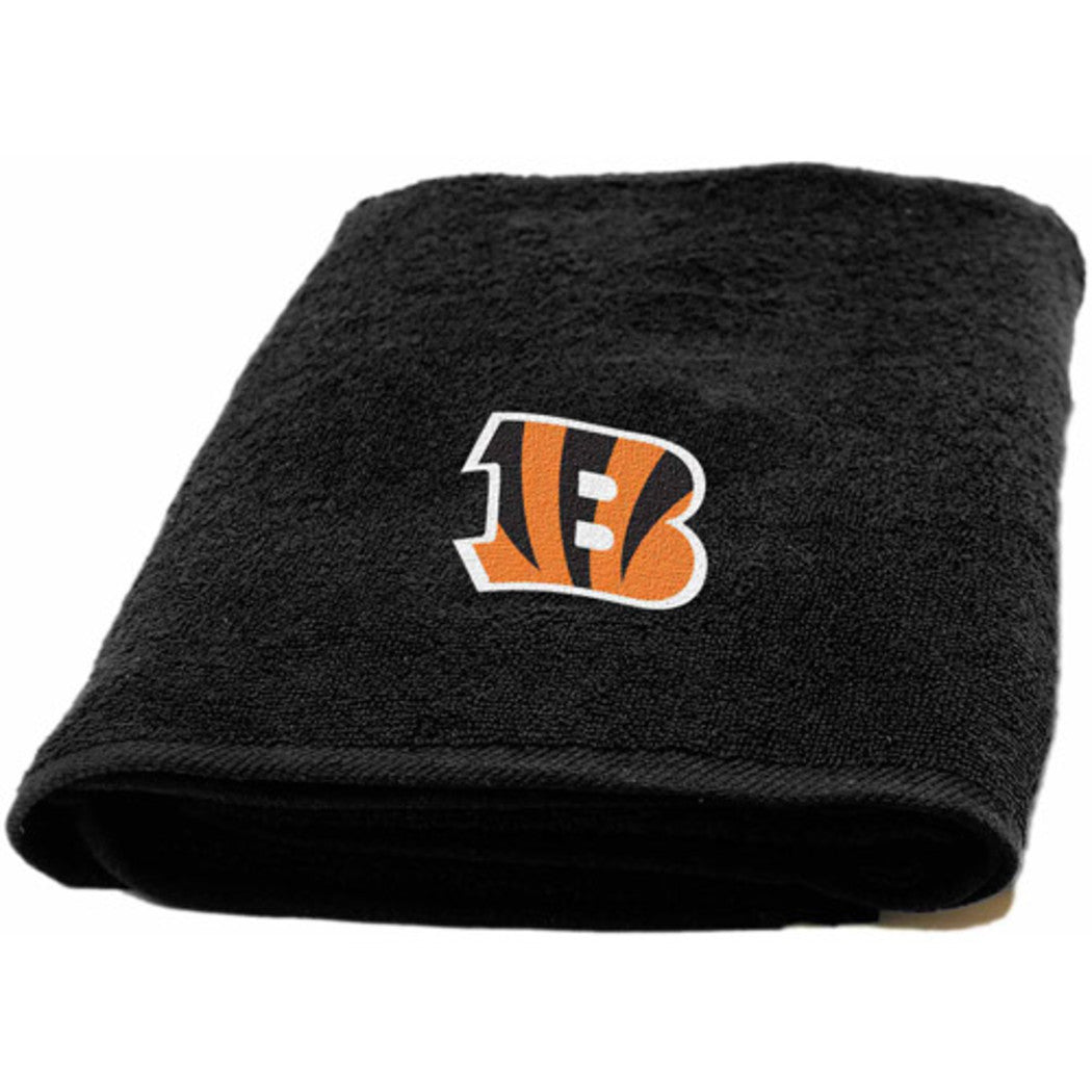 NFL Bengals Bath Towel 25 X 50 Inches Football Themed Applique Shower Towel Sports Patterned Team Logo Fan Merchandise Athletic Spirit Black Orange - Diamond Home USA