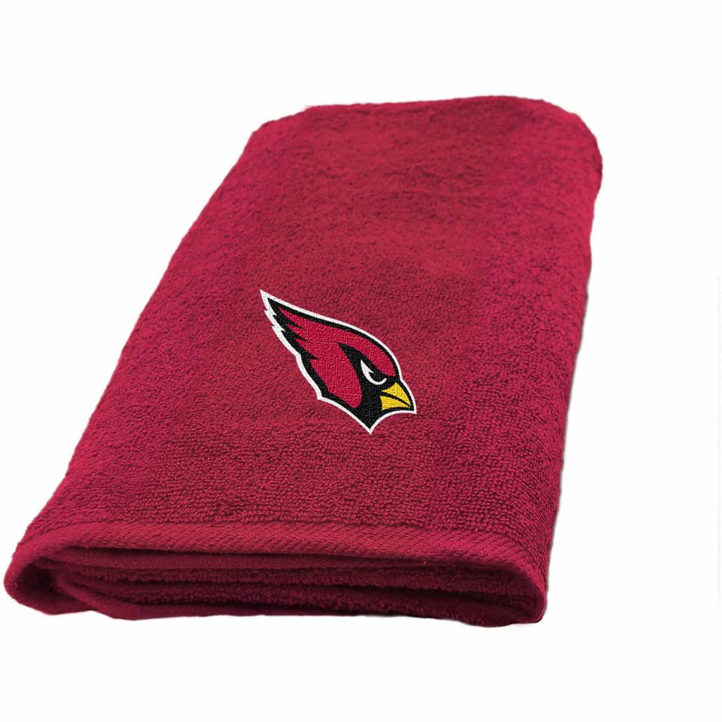 NFL Cardinals Hand Towel 26 X 15 Inches Football Themed Applique Sports Patterned Team Logo Fan Merchandise Athletic Spirit Black Cardinal Red White - Diamond Home USA