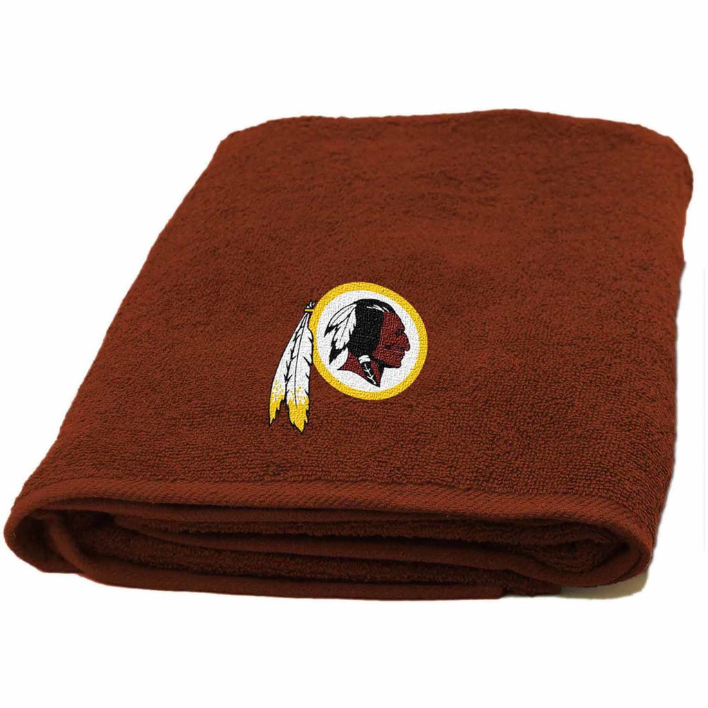 NFL Redskins Bath Towel 25 X 50 Inches Football Themed Applique Shower Towel Sports Patterned Team Logo Fan Merchandise Athletic Spirit White Gold - Diamond Home USA