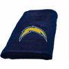 NFL Chargers Hand Towel 26 X 15 Inches Football Themed Applique Sports Patterned Team Logo Fan Merchandise Athletic Spirit White Powder Blue Gold - Diamond Home USA