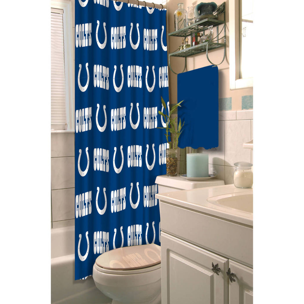 NFL Colts Shower Curtain 72 X 72 Inches Football Themed Bedding Sports Patterned Team Logo Fan Merchandise Bathroom Curtain Athletic Team Spirit Fan - Diamond Home USA