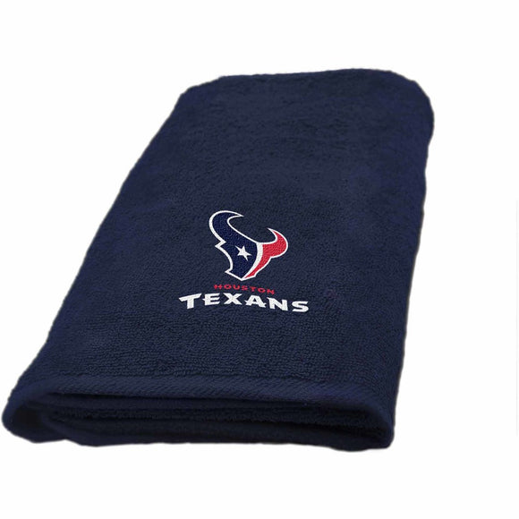 NFL Texans Hand Towel 26 X 15 Inches Football Themed Applique Sports Patterned Team Logo Fan Merchandise Athletic Spirit Steel Blue Red White - Diamond Home USA