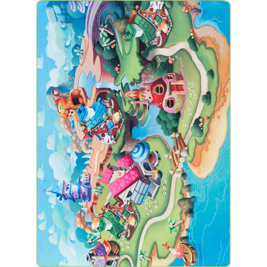 4' x 5'3 Contemporary Kids Playtime Friends Imaginary Fairytale Camp Cartoon Color Area Rug Polyester Cute Tween Novelty Playful Pattern Rectangular - Diamond Home USA