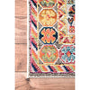3'x5'ft Colored Blue Red Yellow Orange Flower Traditional Persian Distressed Area Rug Indoor Oriental Living Room Mat Rectangle Carpet Bohemian Modern - Diamond Home USA