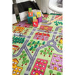 3'3 x 5' Playtime City Street Map Educational Color Kids Area Rug Nylon Contemporary Tween Youth Colorful Unique Graphic Town Building Education - Diamond Home USA
